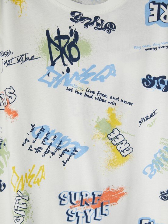 Şortlu Pijama Takımı EKRU BASKILI