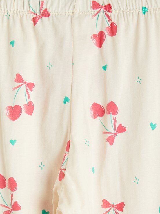 Pijama Takım BEJ BASKILI