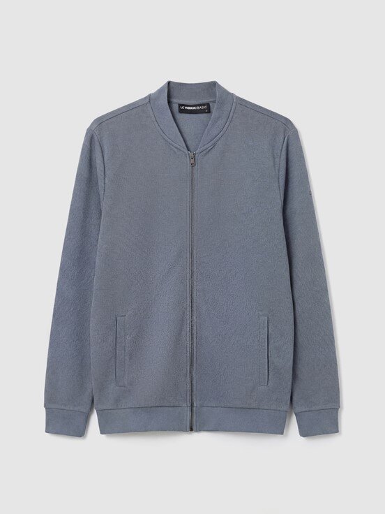 Fermuarlı Sweatshirt MAT MAVİ