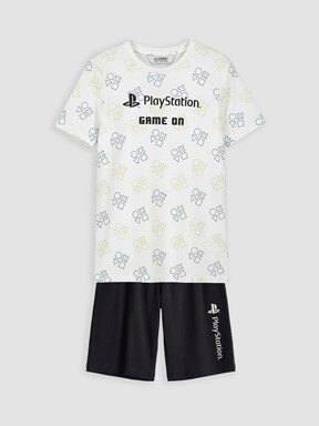 Şortlu Pijama Takımı BEYAZ BASKILI
