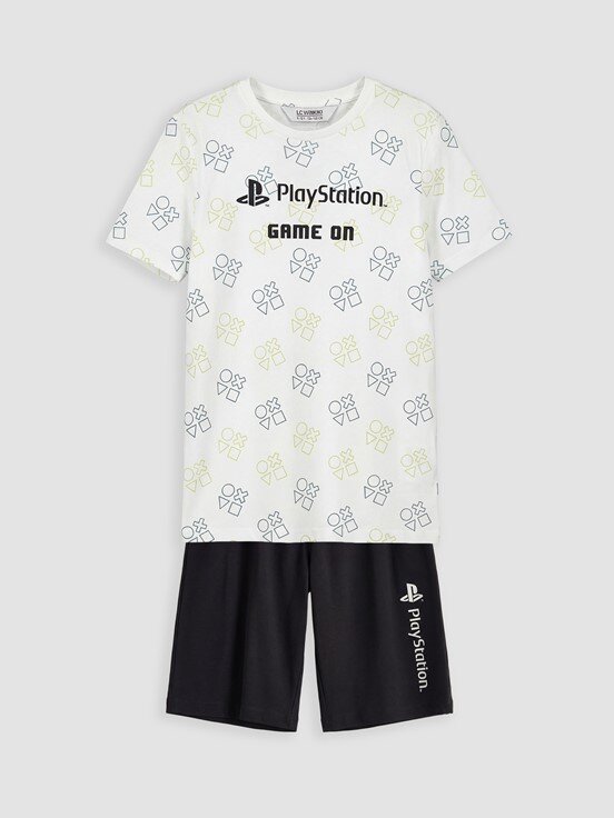 Şortlu Pijama Takımı BEYAZ BASKILI