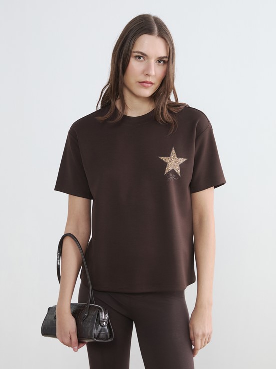 Tişört KOYU KAHVERENGİ