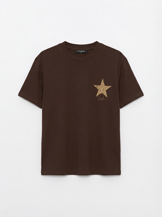 Tişört KOYU KAHVERENGİ