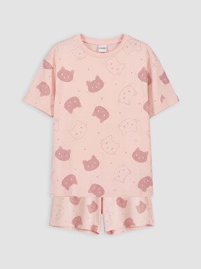 Şortlu Pijama Takımı AÇIK PEMBE BASKILI