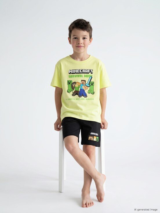 Şortlu Pijama Takımı LİMON YEŞİLİ
