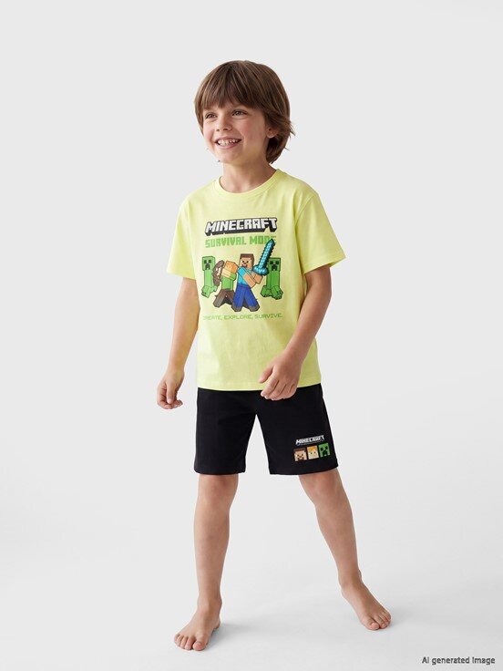 Şortlu Pijama Takımı LİMON YEŞİLİ