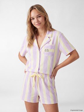 Pijama Takım LİLA BASKILI