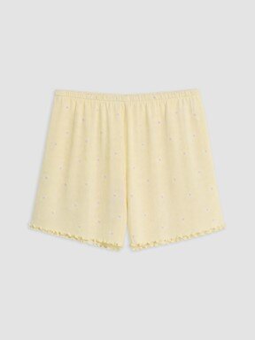 Şortlu Pijama Takımı AÇIK SARI BASKILI