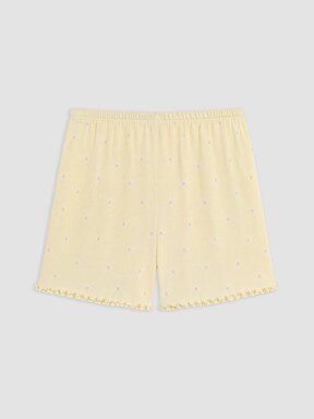 Şortlu Pijama Takımı AÇIK SARI BASKILI