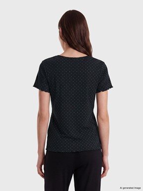 Pijama Üst SİYAH BASKILI