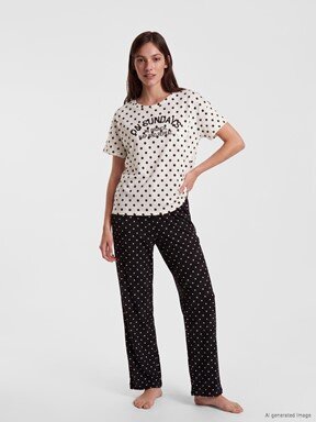 Pijama Takım SİYAH BASKILI