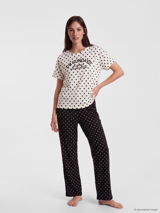 Pijama Takım SİYAH BASKILI
