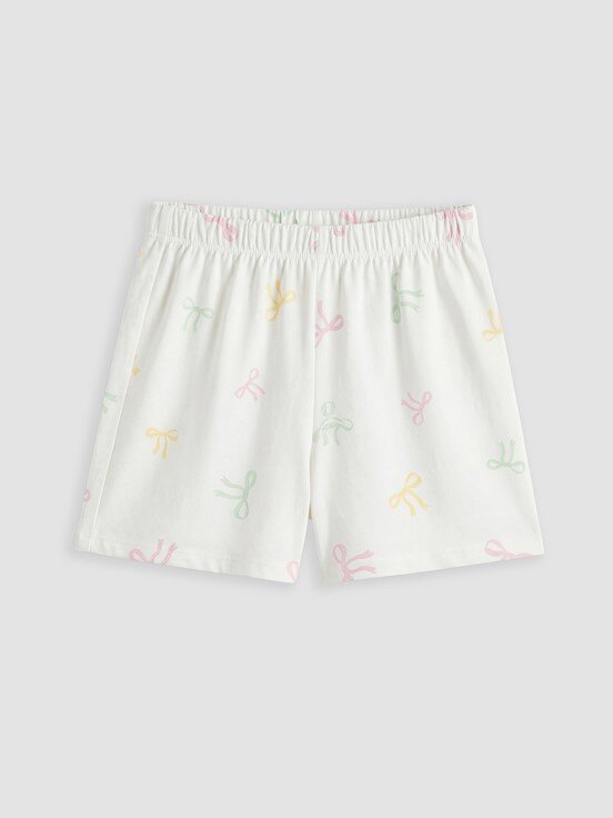 Şortlu Pijama Takımı EKRU BASKILI