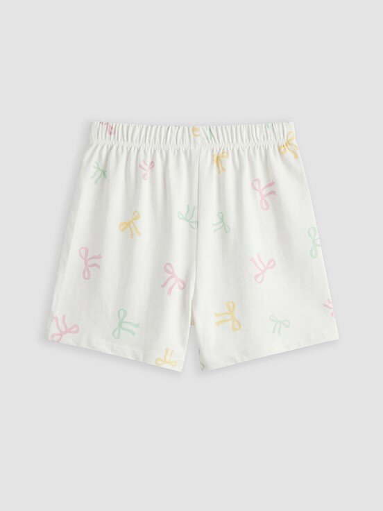 Şortlu Pijama Takımı EKRU BASKILI