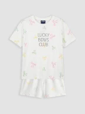 Şortlu Pijama Takımı EKRU BASKILI