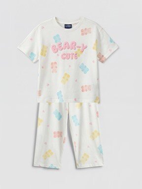 Pijama Takım EKRU BASKILI