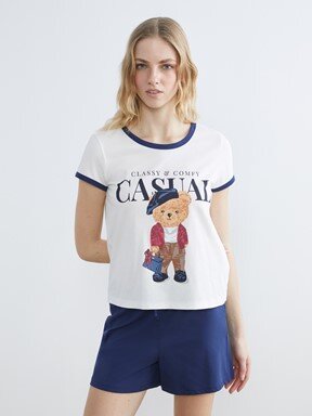 Şortlu Pijama Takımı AÇIK LACİVERT