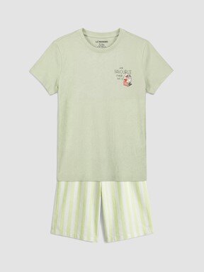Şortlu Pijama Takımı AÇIK YEŞİL