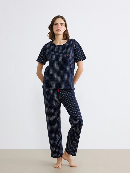 Pijama Takım LACİVERT BASKILI