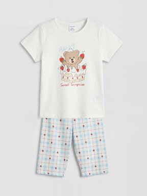 Şortlu Pijama Takımı EKRU