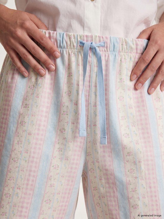 Pijama Alt EKRU BASKILI
