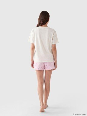 Şortlu Pijama Takımı PEMBE BASKILI