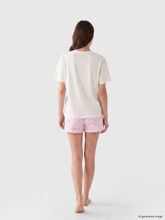 Şortlu Pijama Takımı PEMBE BASKILI