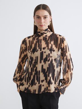 Bluz KAHVERENGİ BASKILI