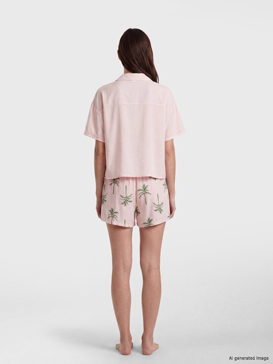 Şortlu Pijama Takımı AÇIK PEMBE BASKILI