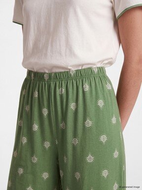 Kaprili Pijama Takımı KOYU YEŞİL BASKILI