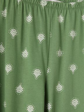 Kaprili Pijama Takımı KOYU YEŞİL BASKILI