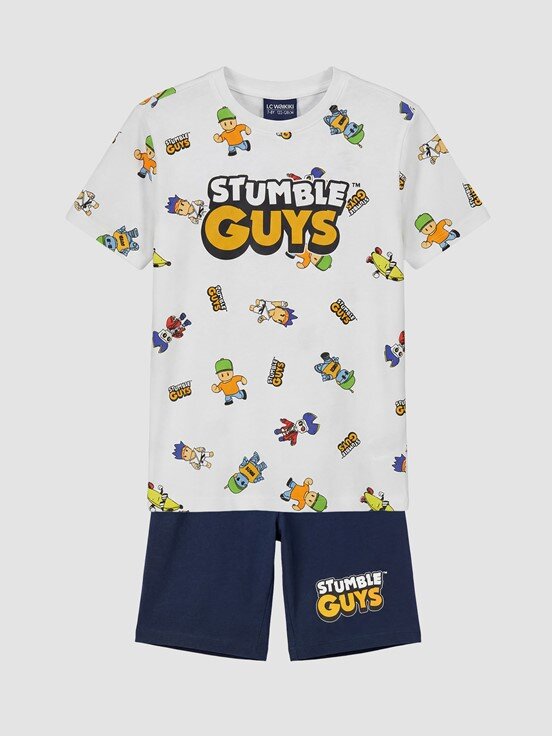 Şortlu Pijama Takımı BEYAZ BASKILI