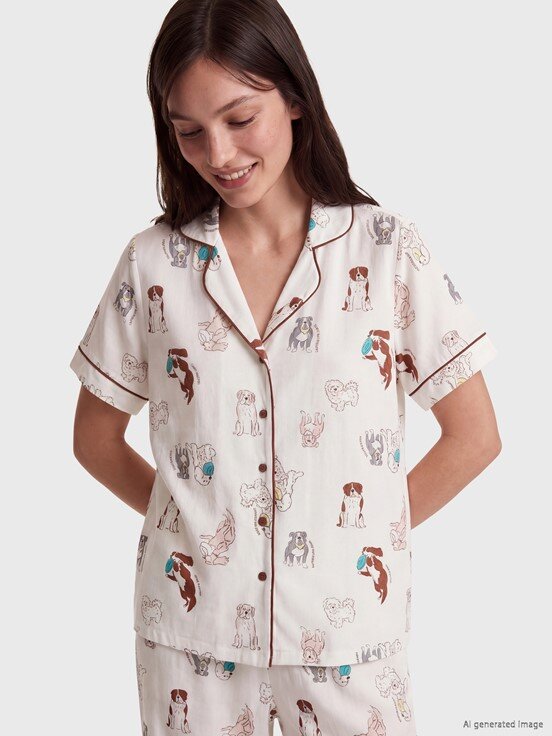 Pijama Takım EKRU BASKILI