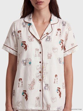 Pijama Takım EKRU BASKILI