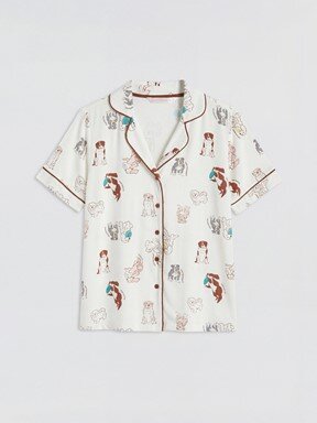 Pijama Takım EKRU BASKILI