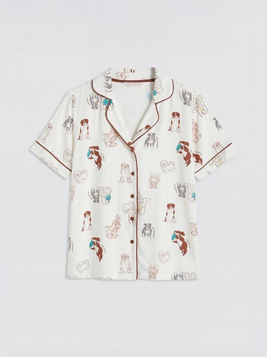 Pijama Takım EKRU BASKILI
