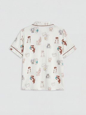 Pijama Takım EKRU BASKILI