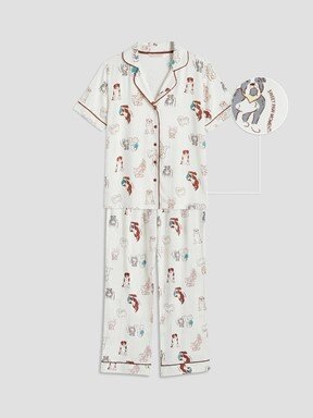 Pijama Takım EKRU BASKILI