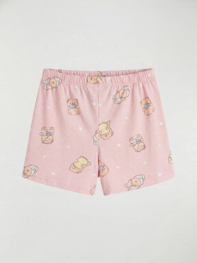 Şortlu Pijama Takımı PEMBE BASKILI