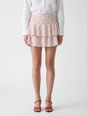 Şort Etek KIRMIZI BASKILI