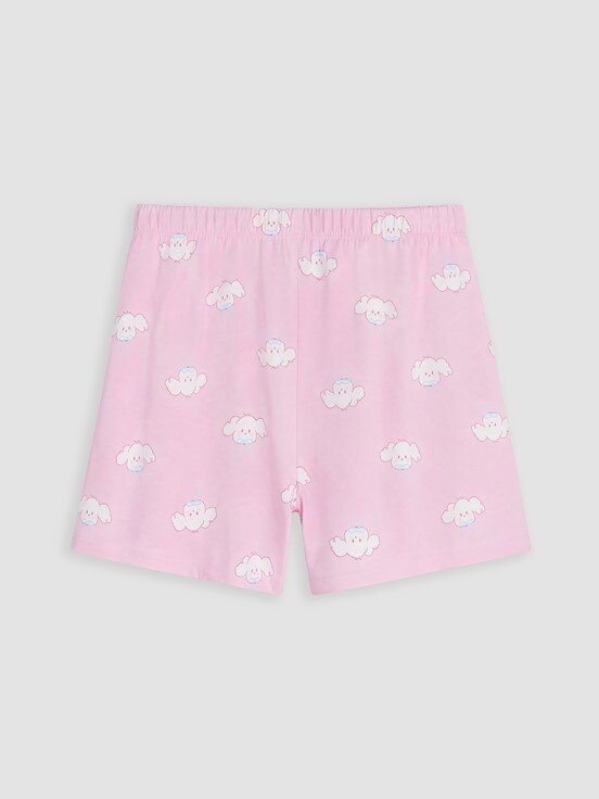 Şortlu Pijama Takımı PEMBE BASKILI