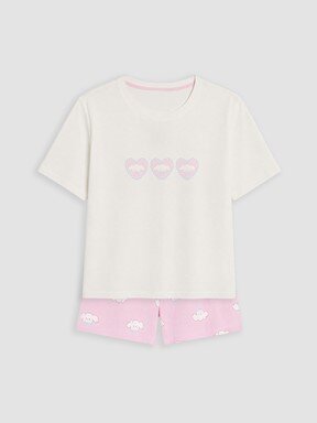 Şortlu Pijama Takımı PEMBE BASKILI
