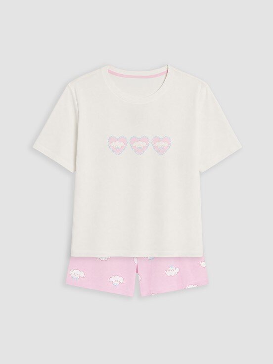 Şortlu Pijama Takımı PEMBE BASKILI