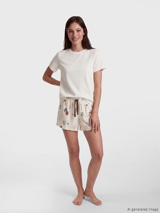 Pijama Alt EKRU BASKILI