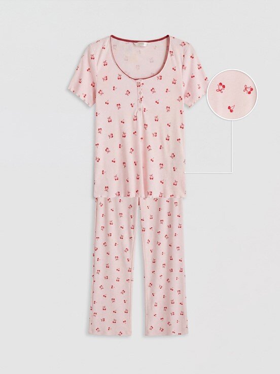 Pijama Takım AÇIK PEMBE BASKILI