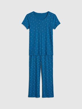 Pijama Takım KOYU MAVİ BASKILI