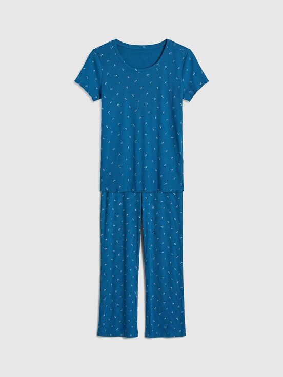 Pijama Takım KOYU MAVİ BASKILI
