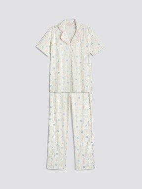 Pijama Takım EKRU BASKILI