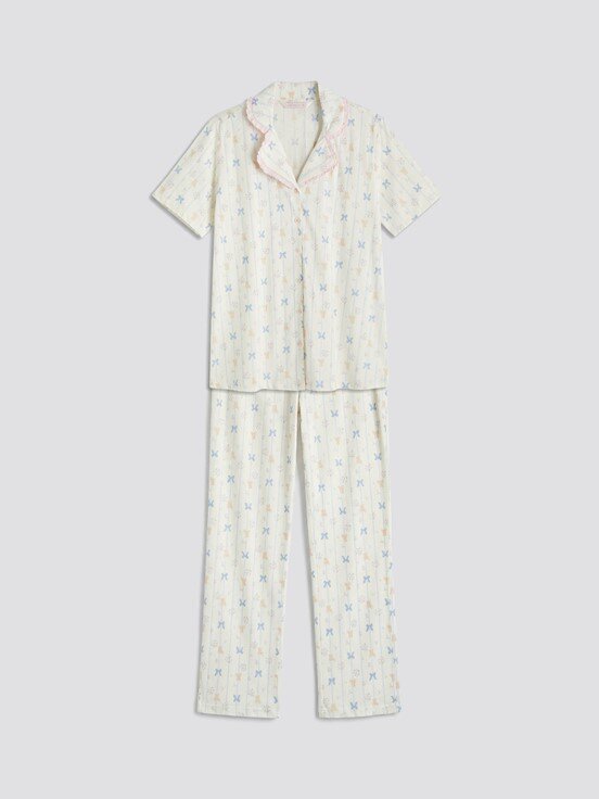 Pijama Takım EKRU BASKILI
