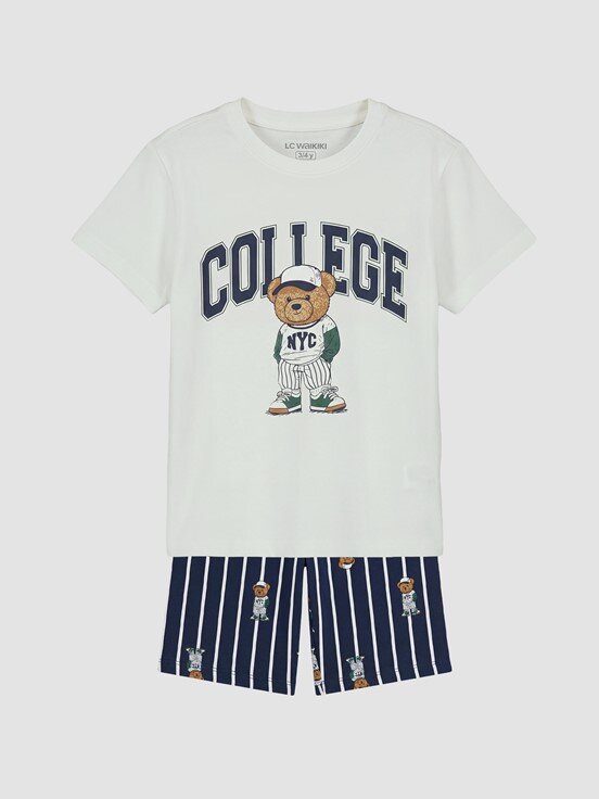 Şortlu Pijama Takımı EKRU